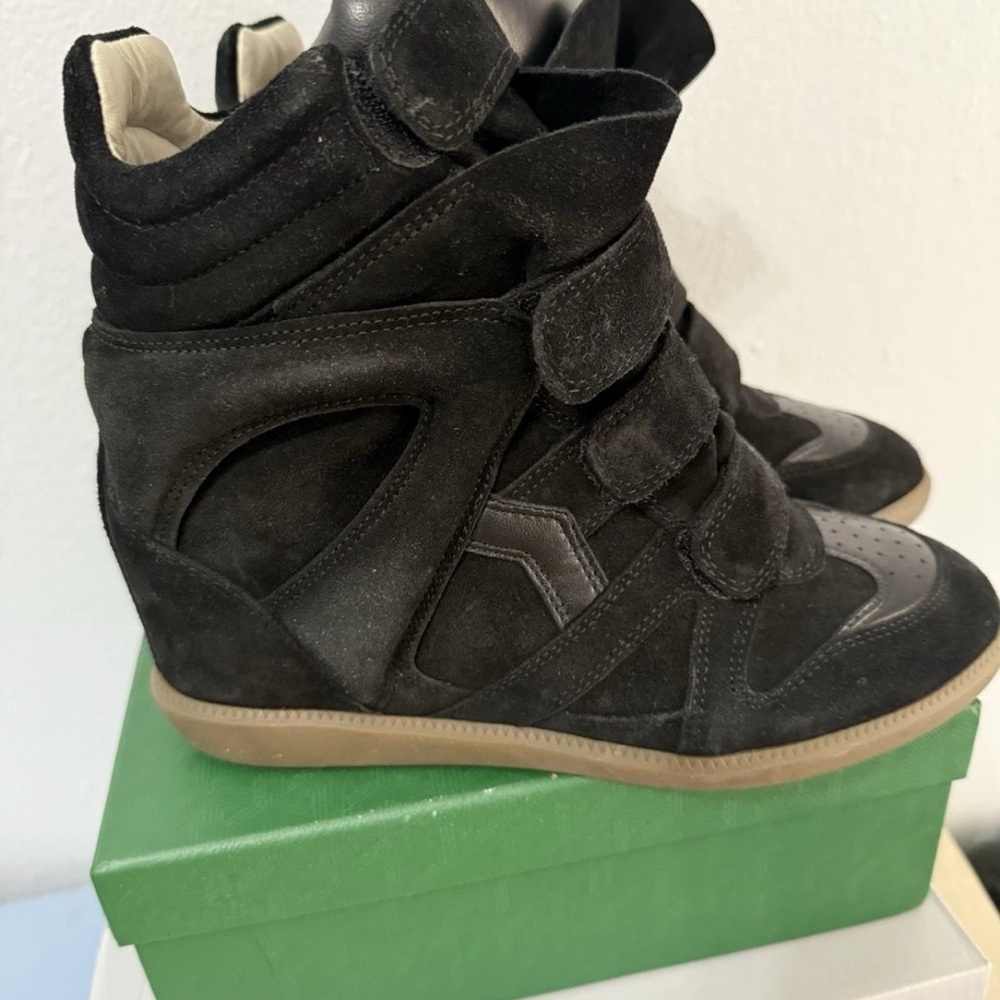 Isabel Marant Black Suede High-Top Sneakers